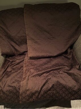 Set of Two Fieldcrest Luxury Chocolate Colored Window Panels. 50in x 84in.